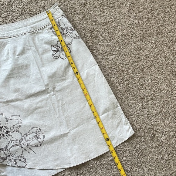 Lole Asymmetrical Midi Skirt W’s 2 Neutral Artsy Cotton Blend Flower Graphic - Picture 4 of 11